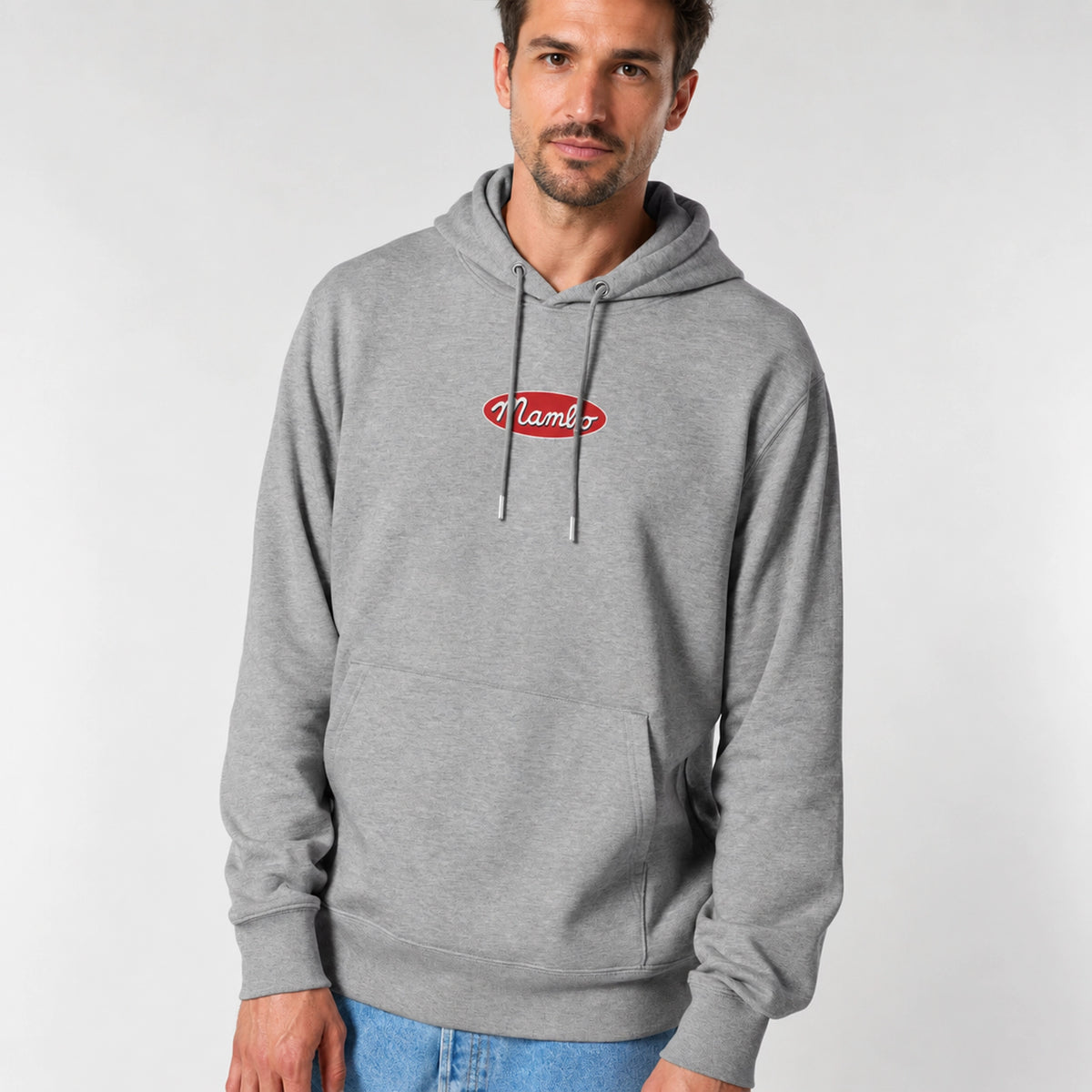 Core Logo hoodie in Heather Grey — model front