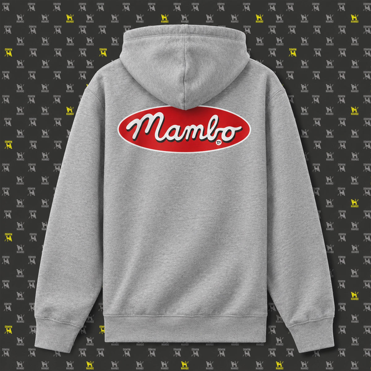 Core Logo hoodie in Heather Grey — garment back