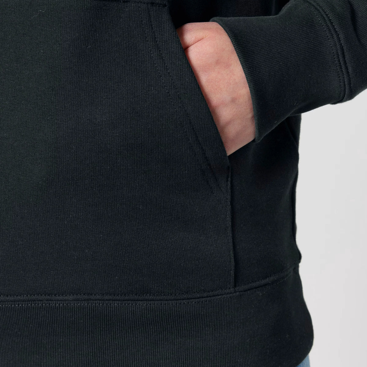 Farting Dog hoodie in Black — detail front