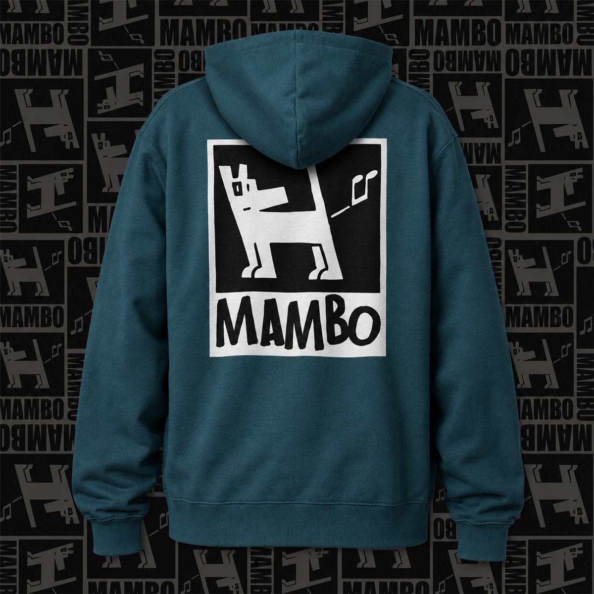 Farting Dog hoodie in Stargazer — garment back
