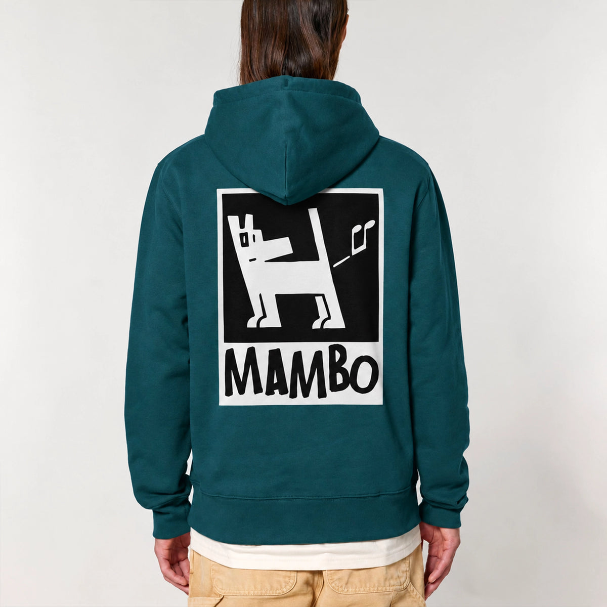 Farting Dog hoodie in Stargazer — model back