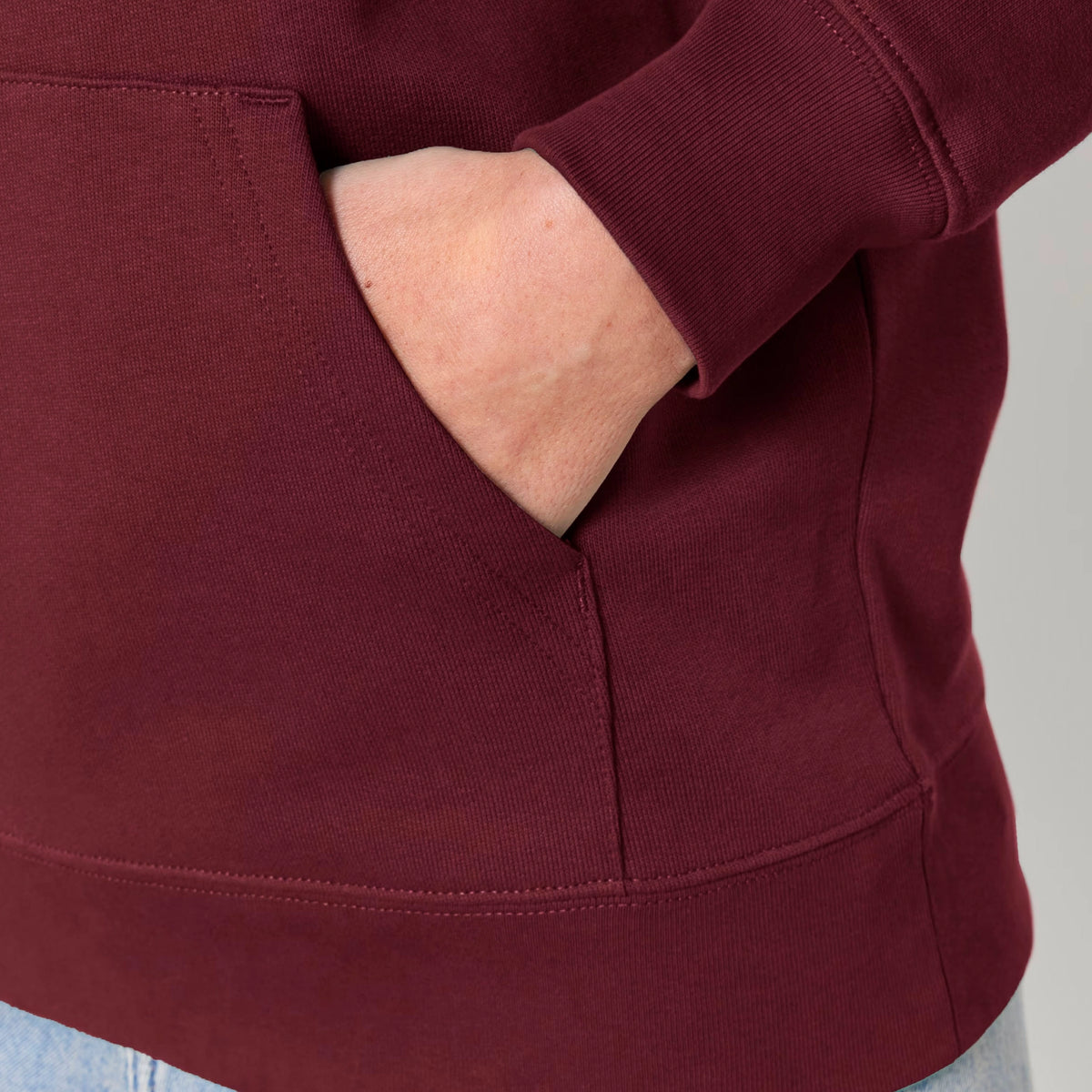 Farting Dog hoodie in Burgundy — detail front