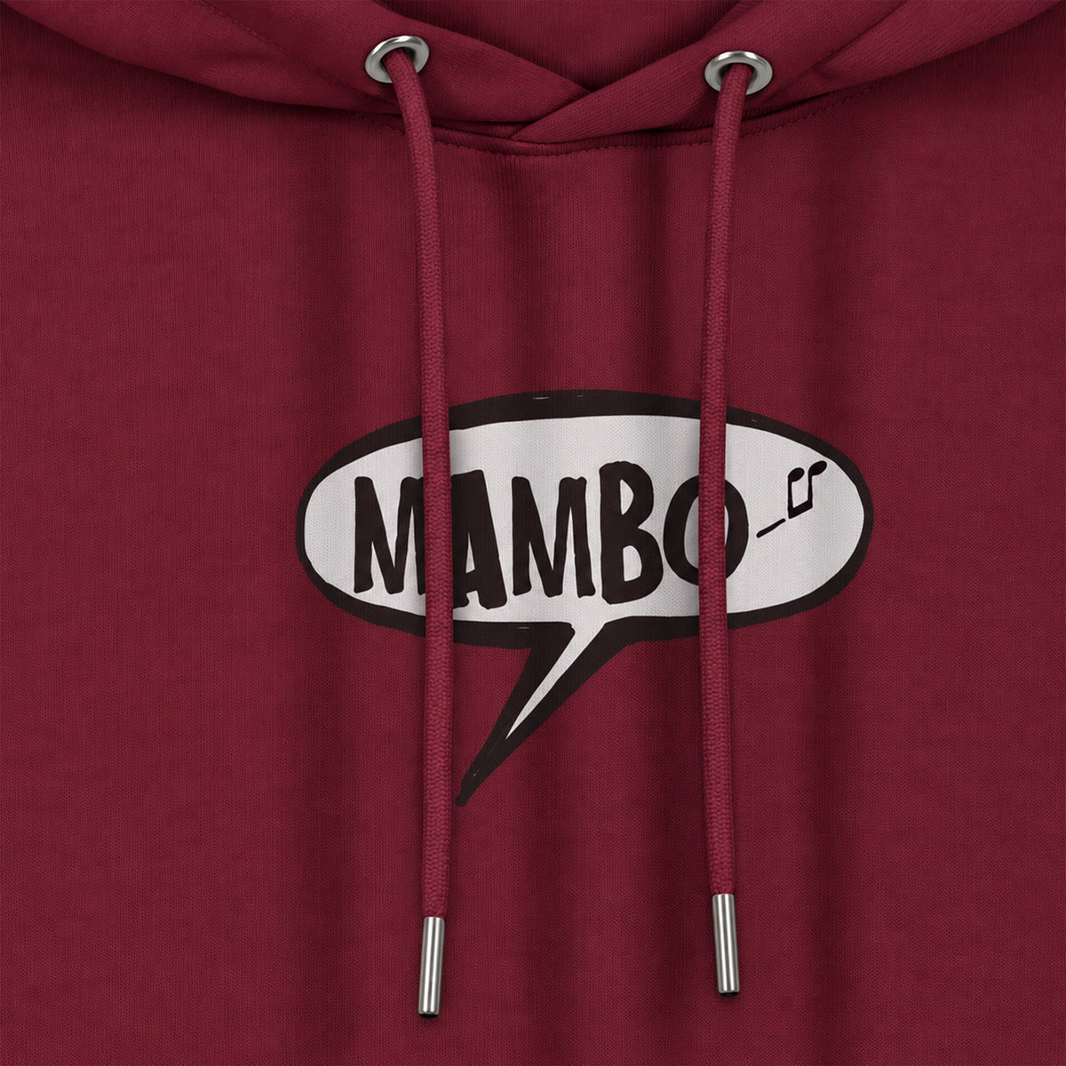 Farting Dog hoodie in Burgundy — detail front