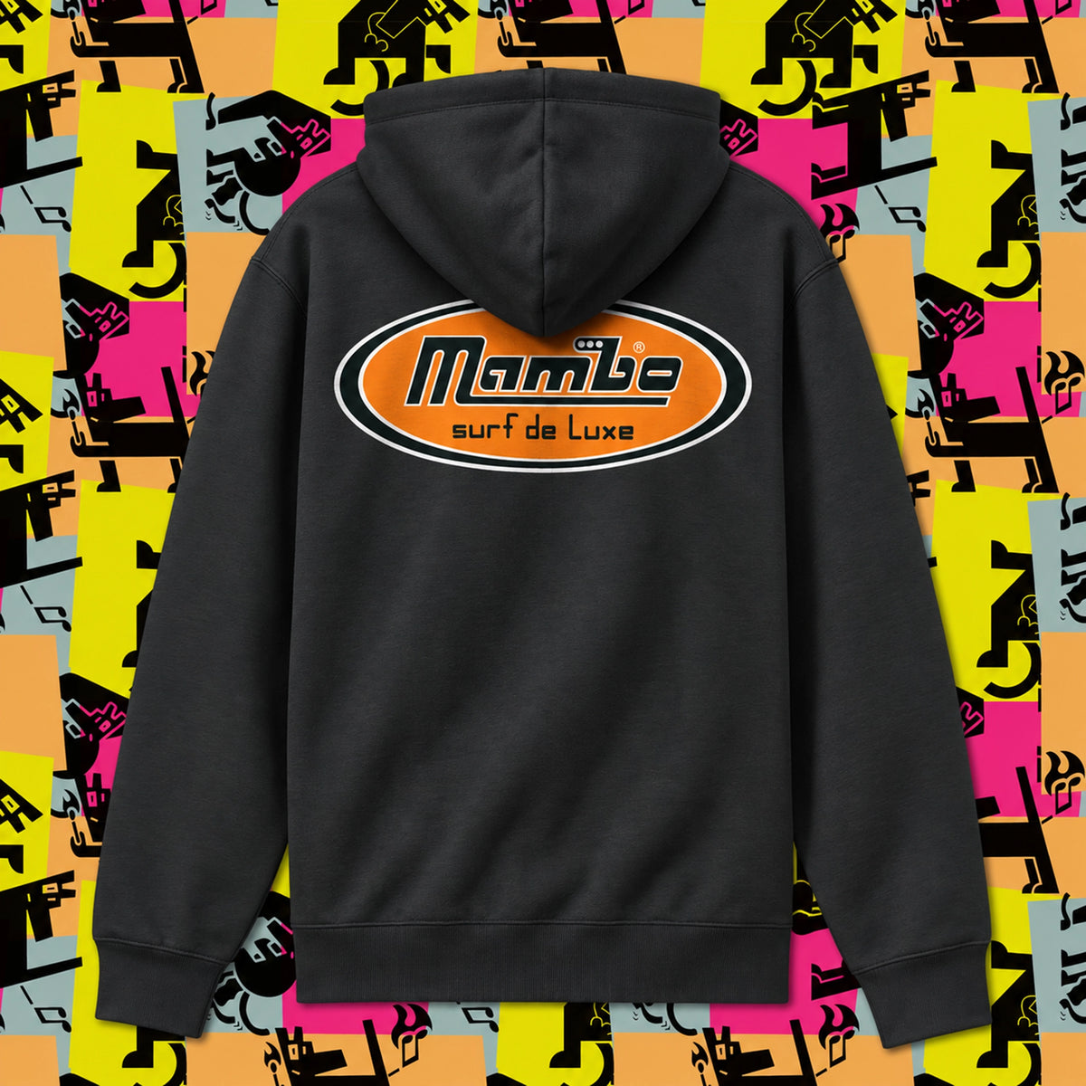 Logo Badge hoodie in Black — garment back