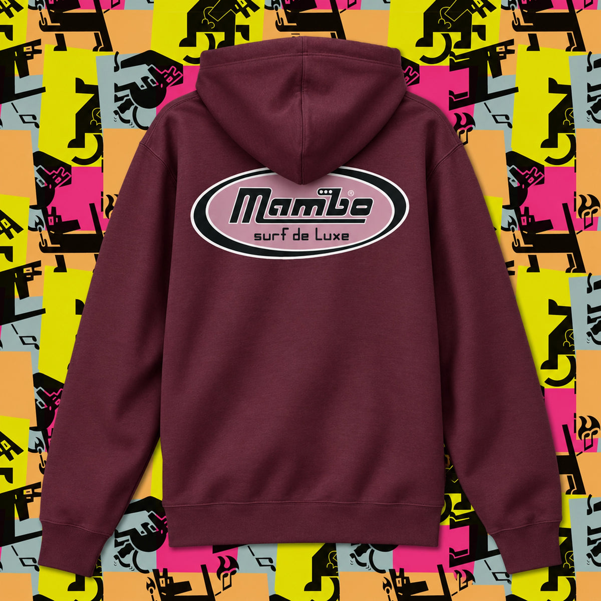 Logo Badge hoodie in Deep Plum — garment back