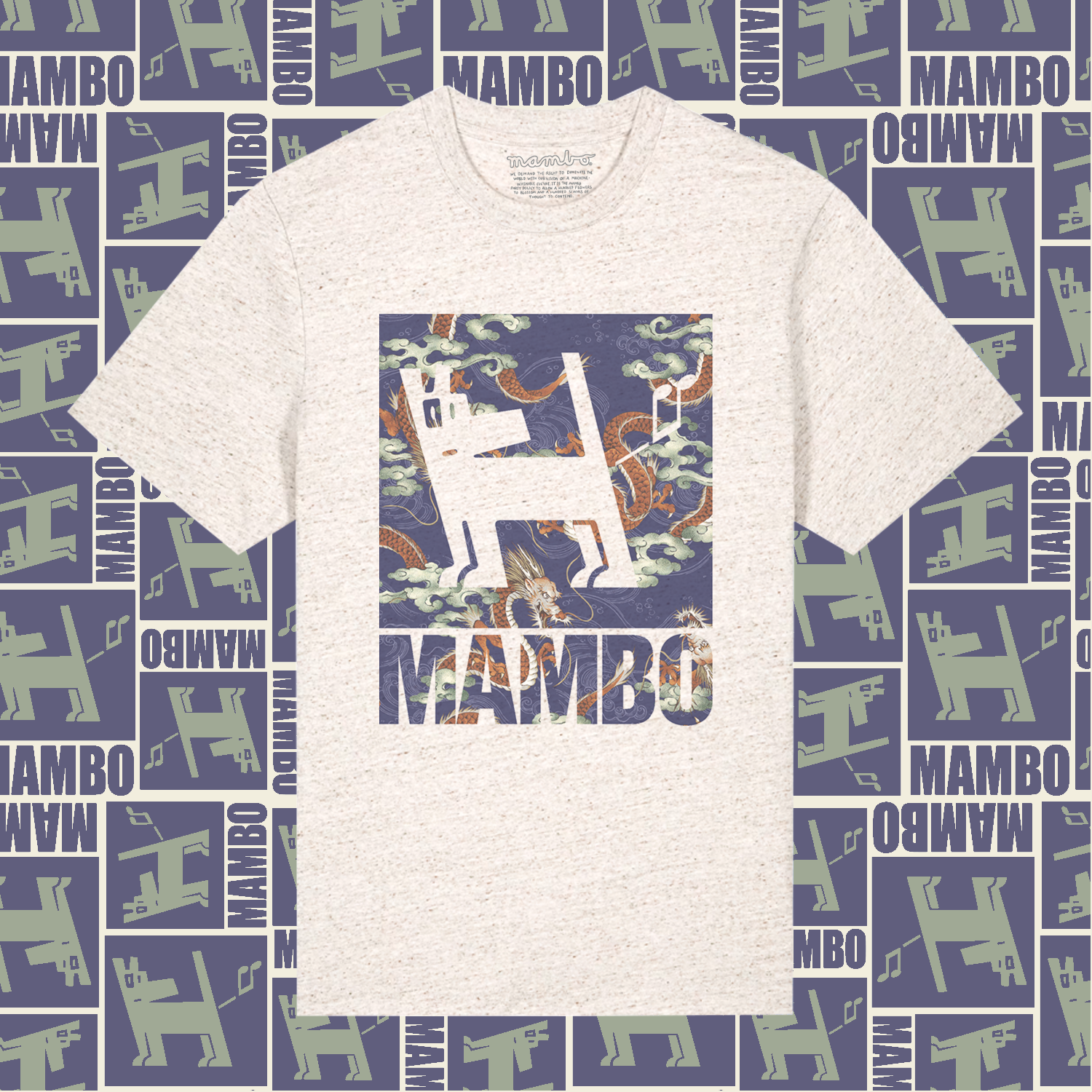 Mambo 'Dragon Dog' T-Shirt - Natural