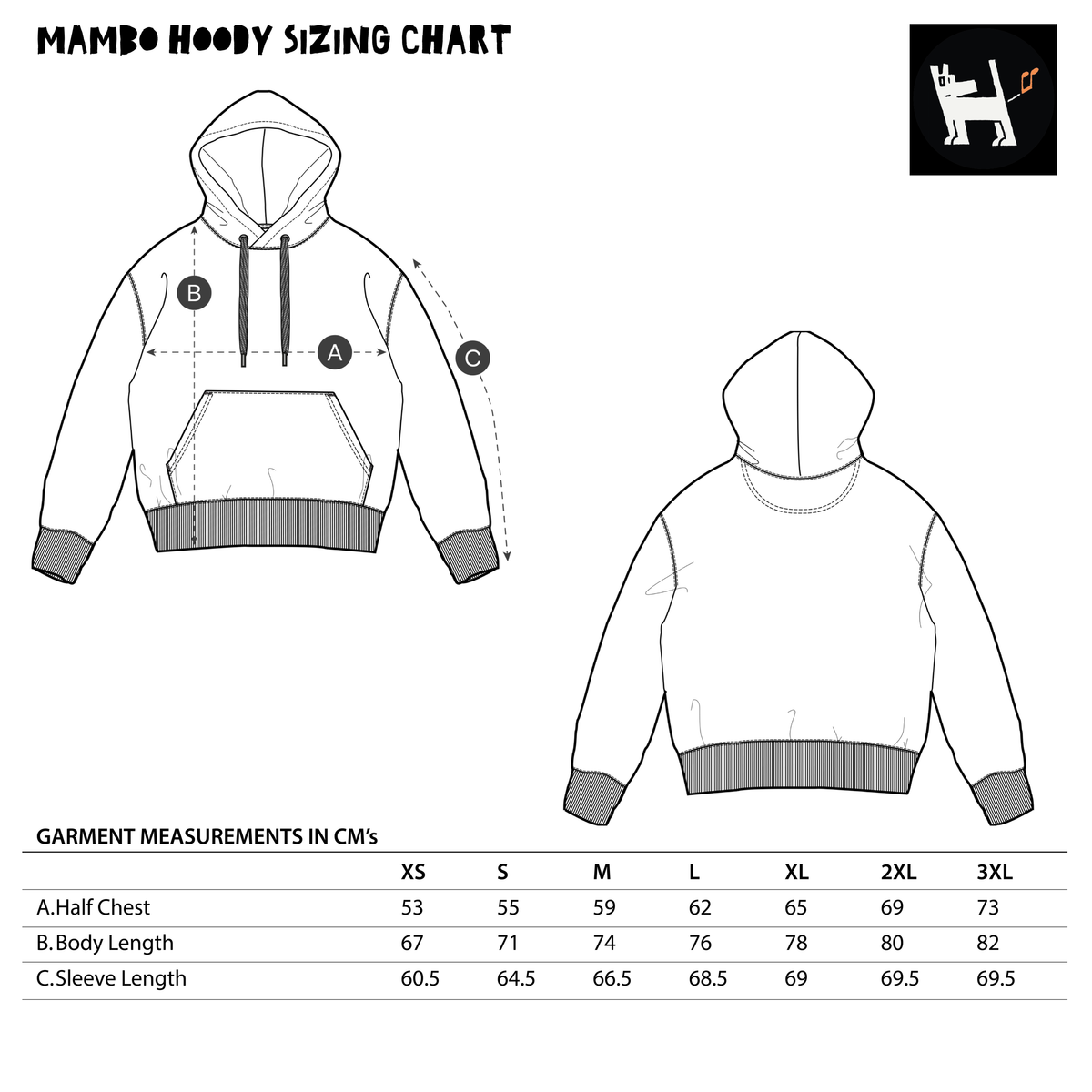 Mambo size guide