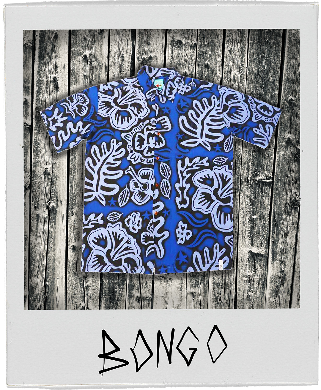 Mambo Hawaiian Bongo Loud Shirt - Blue